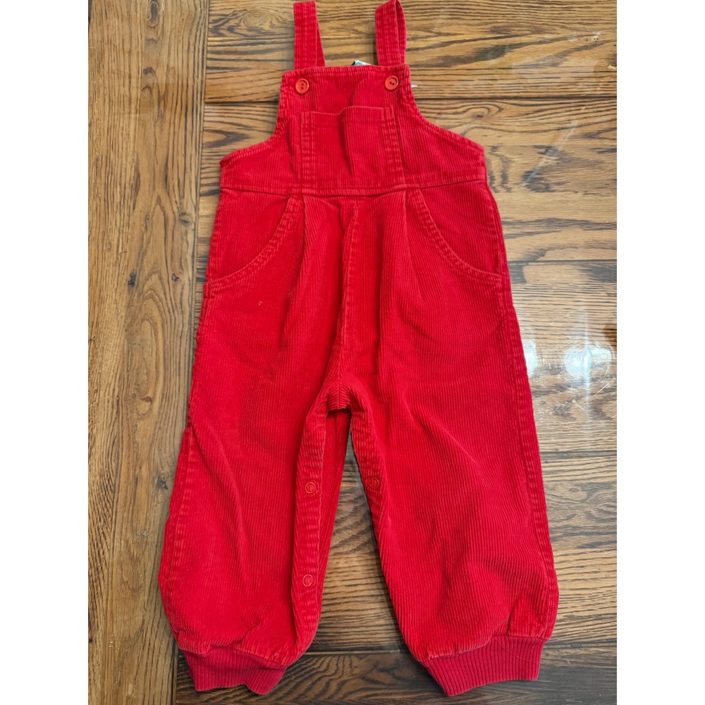Sprockets Overalls Toddler 2T Red Vintage Corduroy Bib Dungarees Snaps